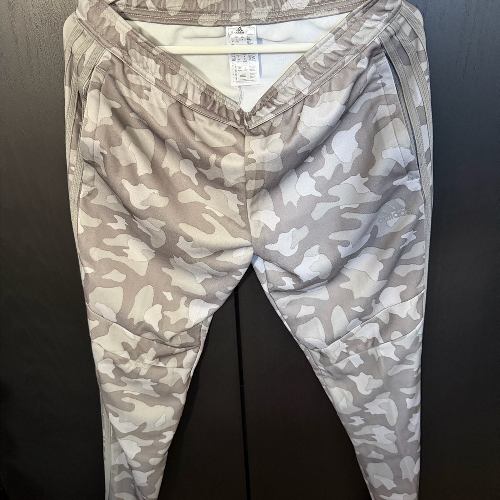 Adidas women’s Camo Joggers - Light Gray and White